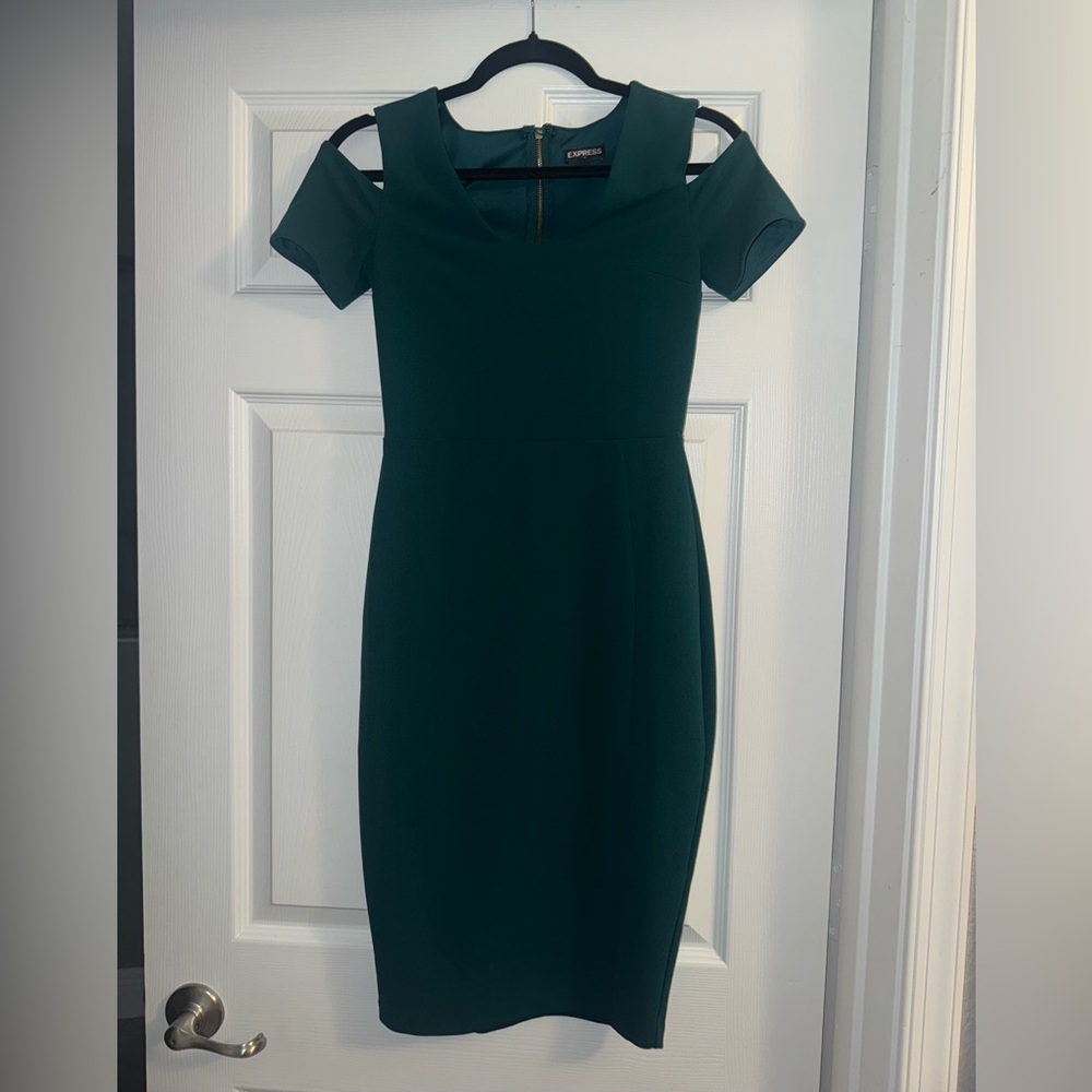 Express Dark Green Mini Dress